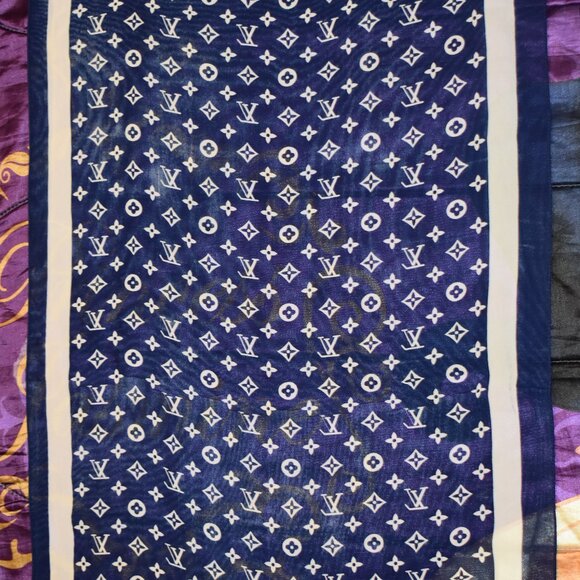 VTG VINTAGE LV RETRO scarf. No tags AT ALL / BUYER DAMAGED ITEM AS IS CONDITION - Picture 9 of 14